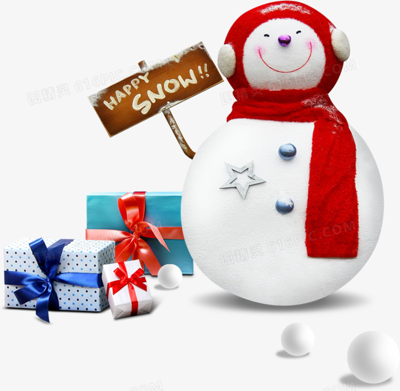 淘宝素材，圣诞节素材，圣诞雪人，礼品盒