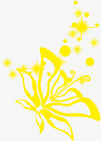 黄色卡通蝴蝶星光