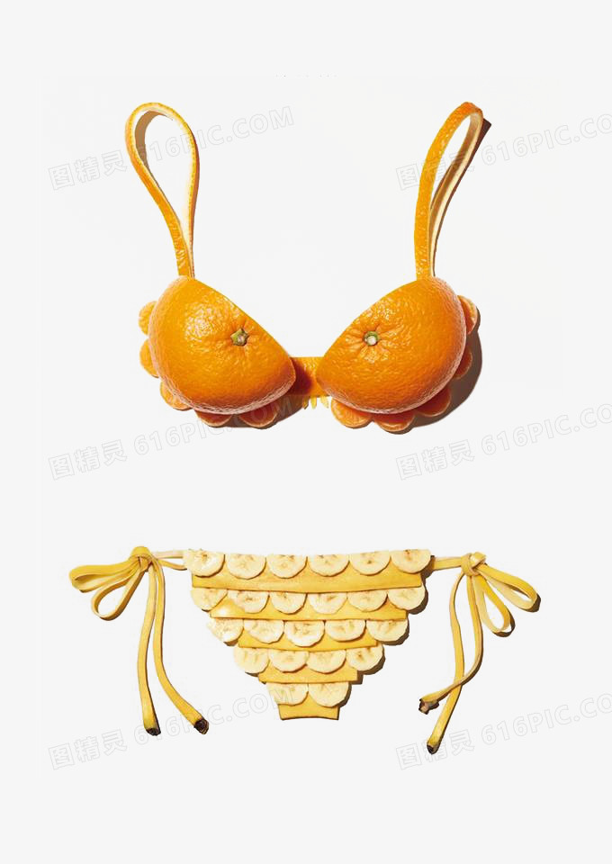 橘子胸罩内衣香蕉内裤国外创意素材