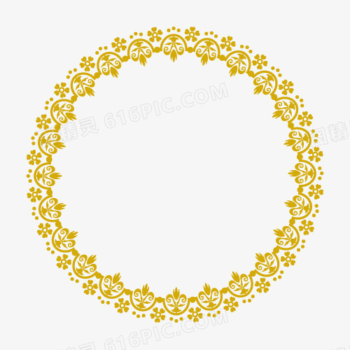 金色欧式精致圆环边框