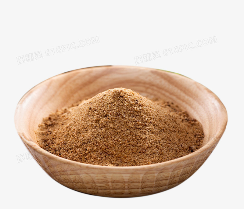 木碗里的红糖姜茶粉
