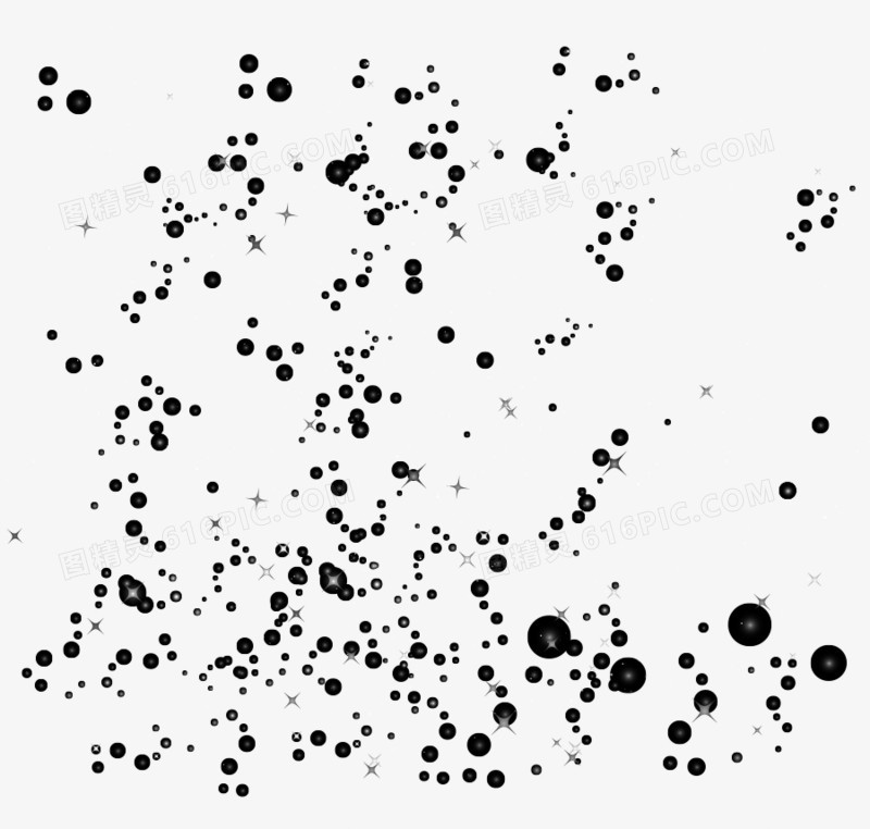 矢量漂浮星光黑点墨点