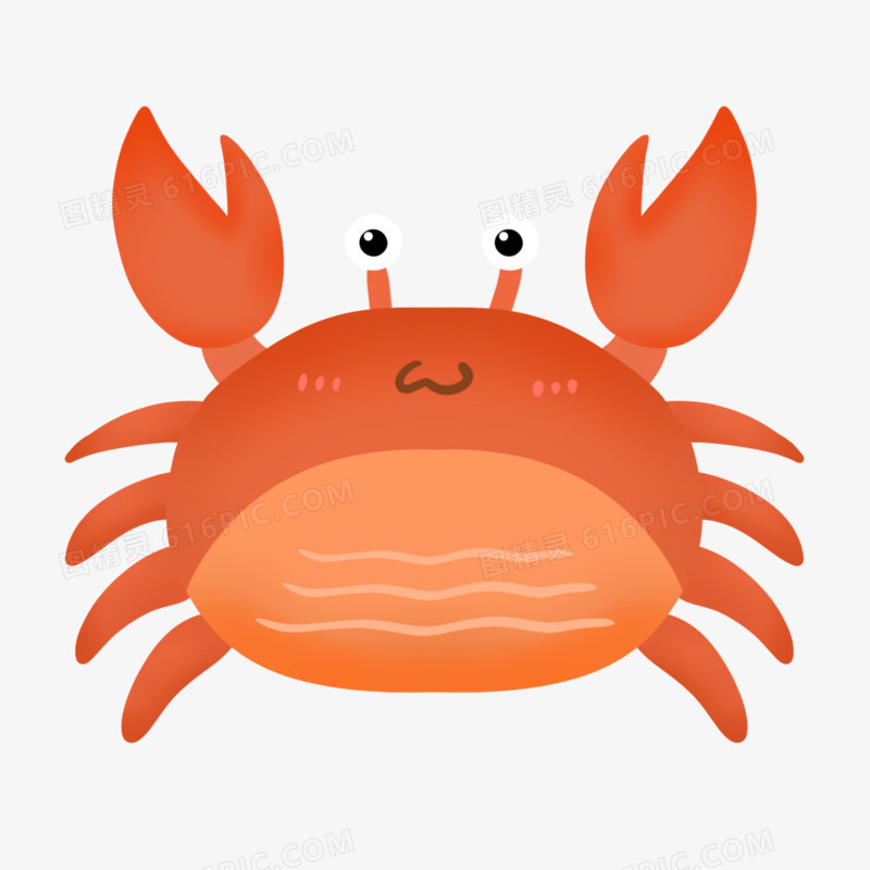 手绘可爱小动物螃蟹免抠元素