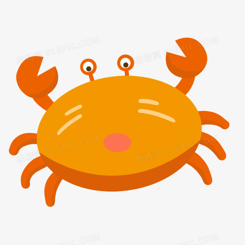卡通手绘小螃蟹元素