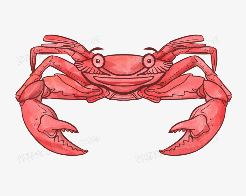 手绘动物螃蟹元素