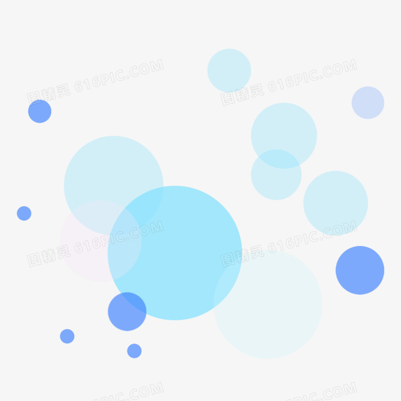 手绘蓝色圆点漂浮元素