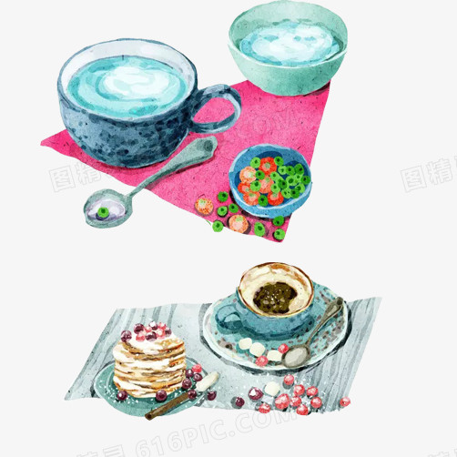下午茶系列手绘素材图片