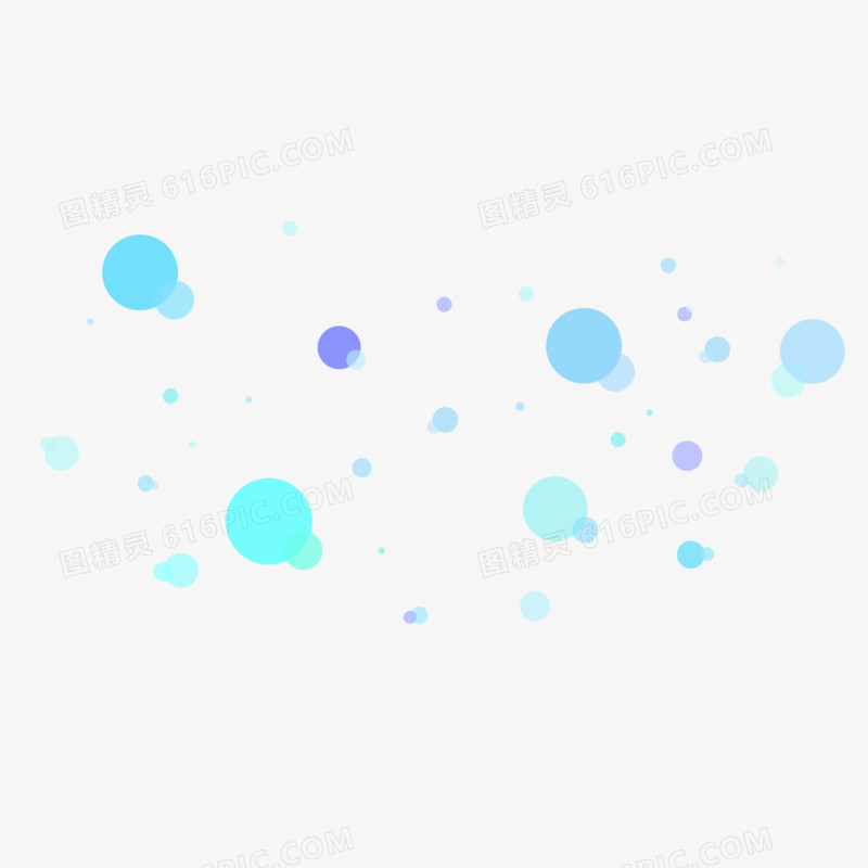 手绘蓝色圆点漂浮元素