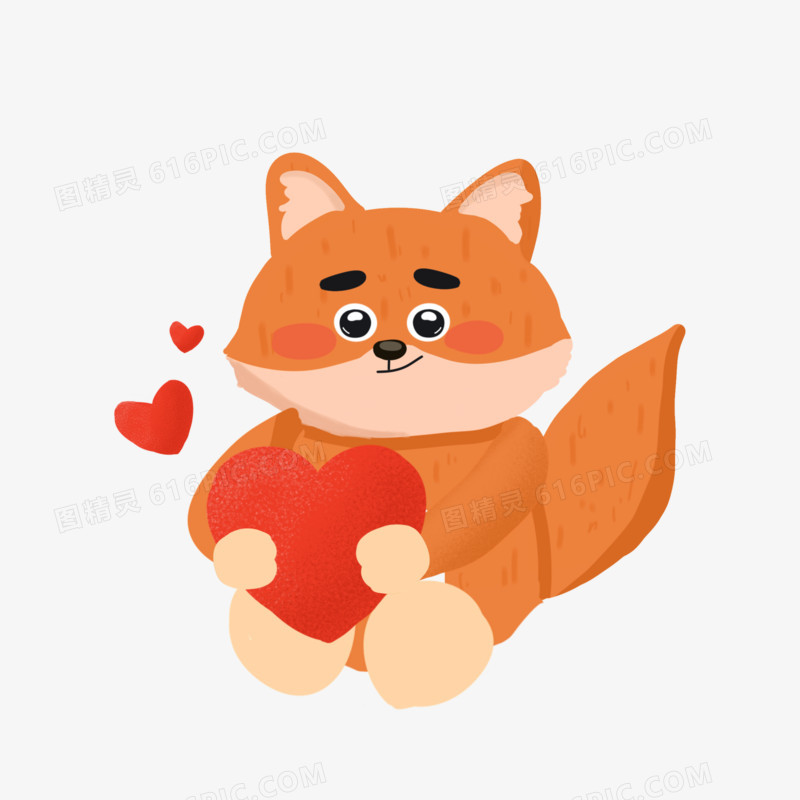 手绘可爱狐狸动物免抠元素