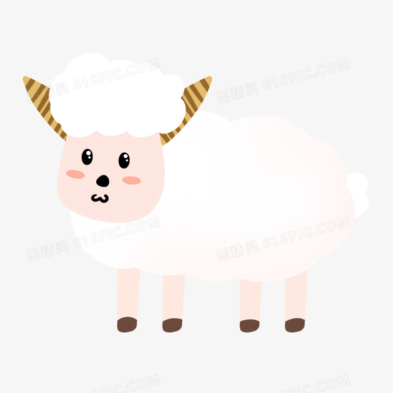 卡通小羊动物插画素材