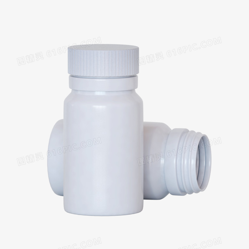 白色简约C4D立体创意医疗药瓶