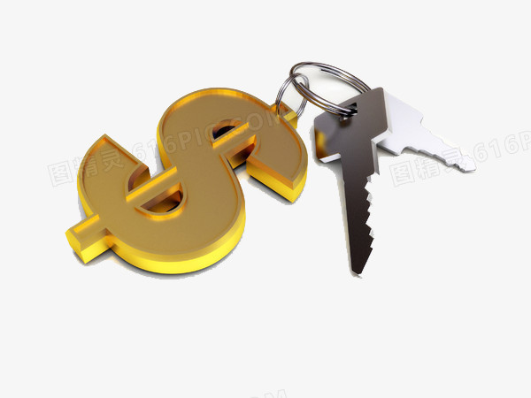 金融符号和钥匙