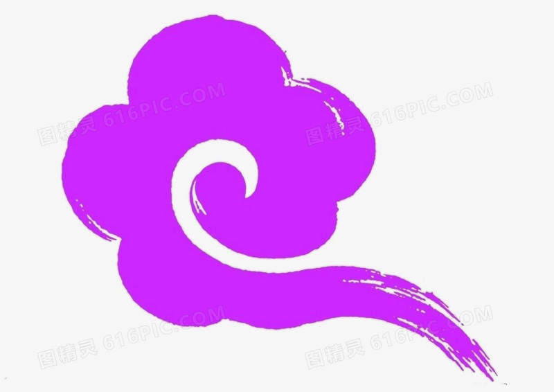 底纹图标卡通祥云素材 紫色祥云图案