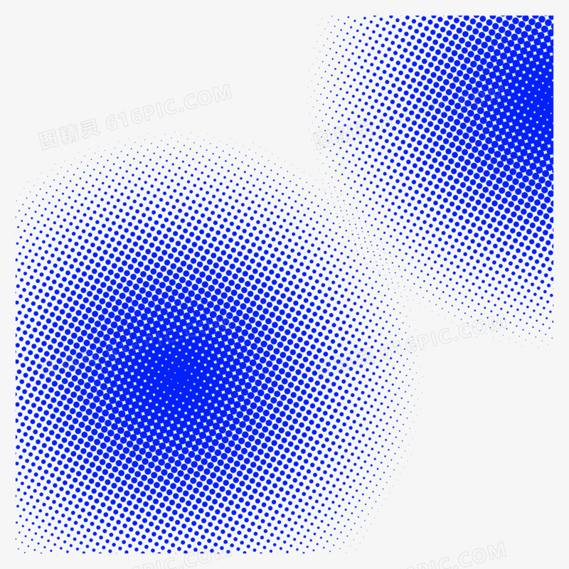 简约手绘蓝色圆形波点装饰元素