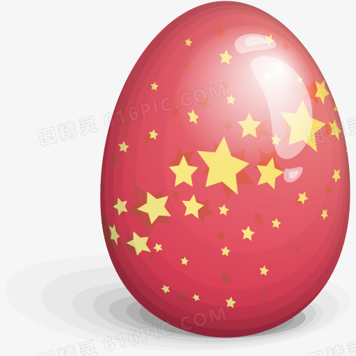 彩蛋红色彩蛋黄色星星彩蛋