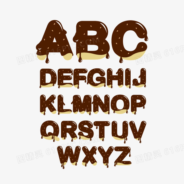 巧克力酱字母 海报装饰字母