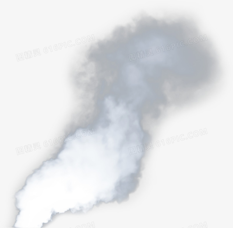 灰色烟雾造型手绘