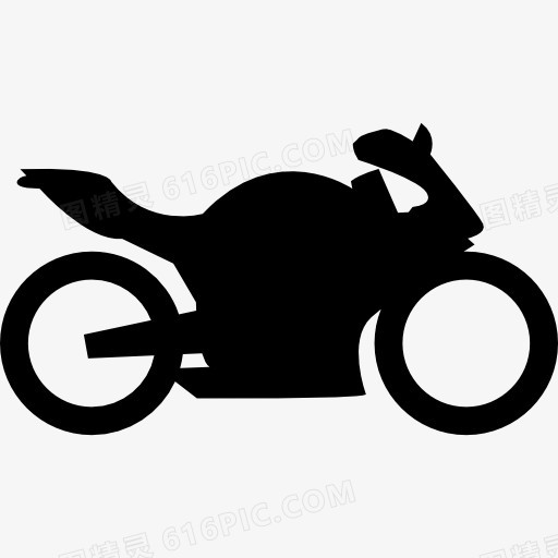 摩托车大尺寸黑色剪影图标