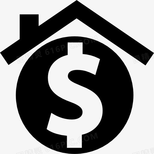 房子与美元符号的房地产业务图标