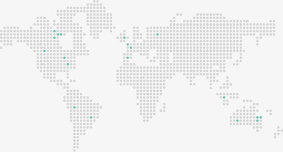 世界地图黑色圆点表示图