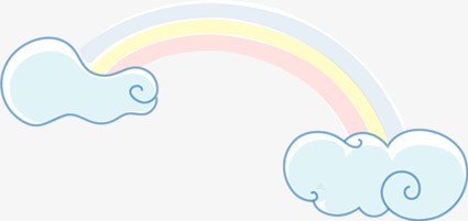 蓝色卡通彩虹白云