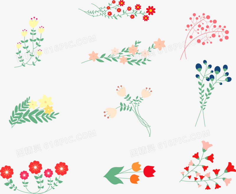 矢量手绘花朵