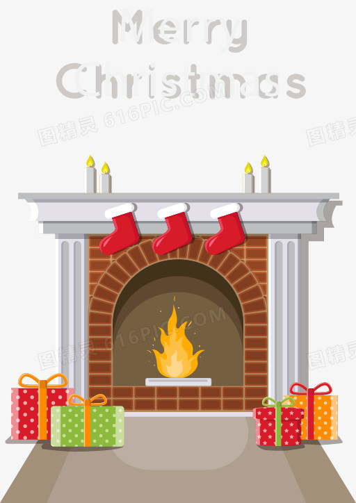 温暖圣诞节壁炉