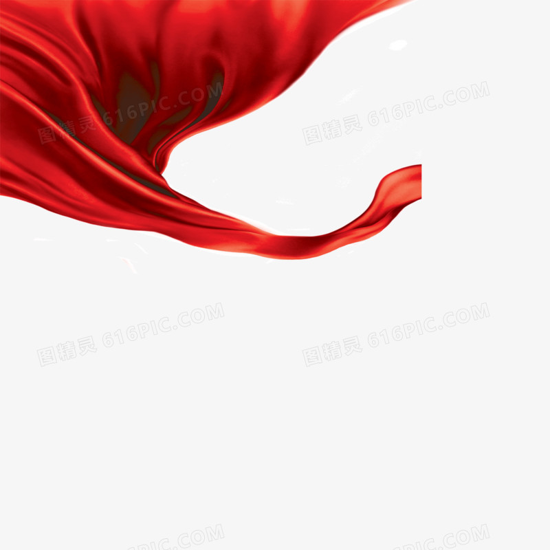 漂浮的红色丝绸飘带