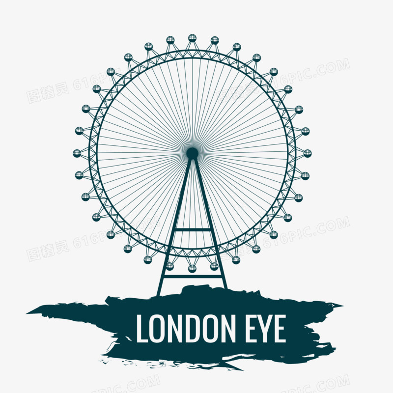 创意伦敦地标伦敦眼矢量素材
