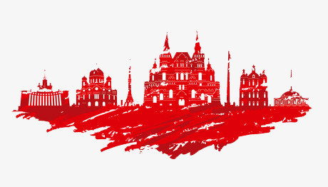 红色欧式建筑