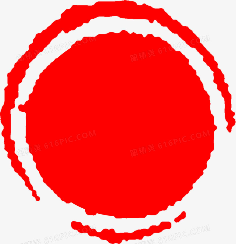 红色圆形印章标签