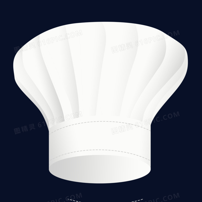 白色手绘厨师帽元素