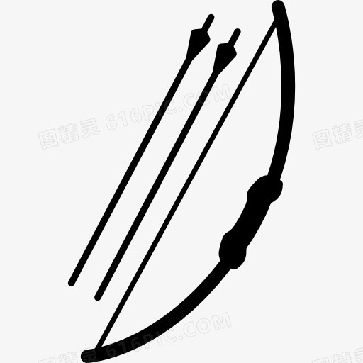 射箭的弓和箭狩猎工具为武器图标