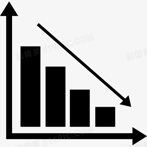 下降的柱状图图表图标