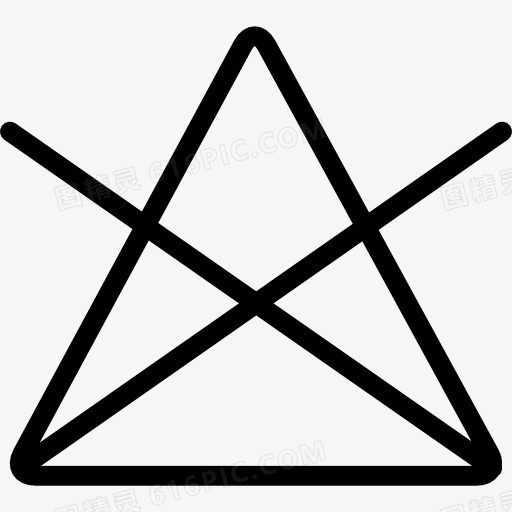 洗衣选择象征一个三角形交叉图标