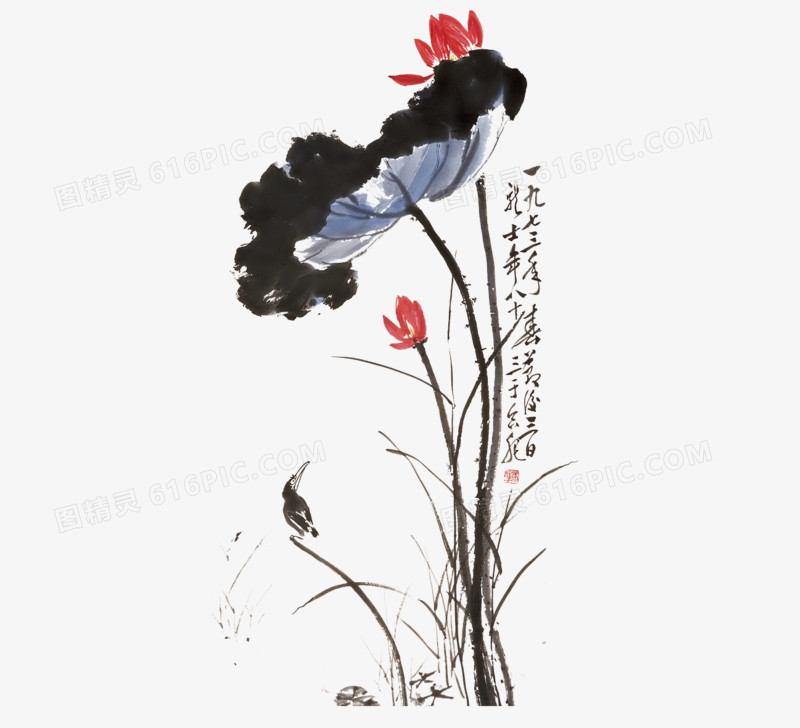 水墨荷花