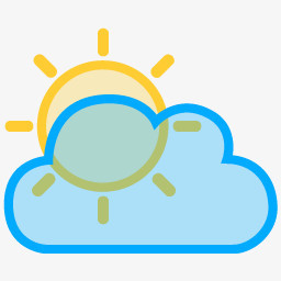 太阳射线云矢量时尚天气图标
