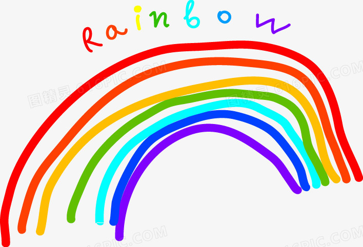 彩虹设计字母手绘