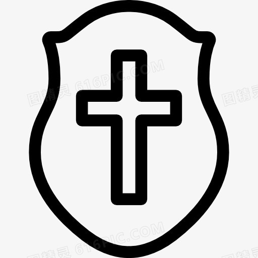 盾与Christian Cross 图标