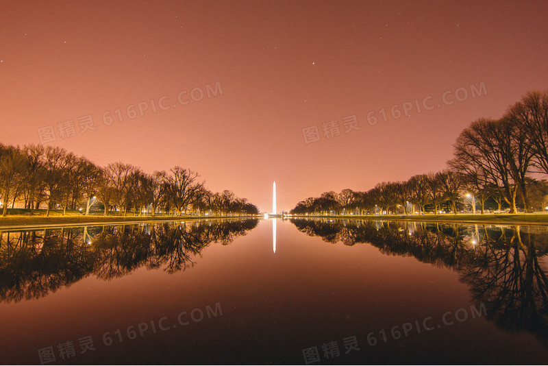 唯美湖泊天空夜景