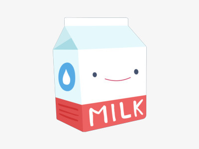 卡通牛奶盒