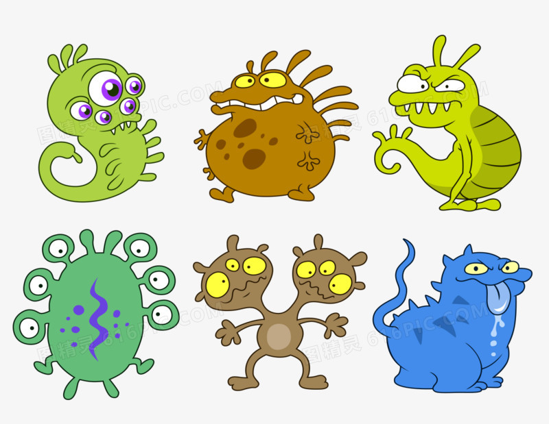 卡通病毒细菌