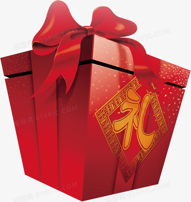 红色中式礼物礼盒