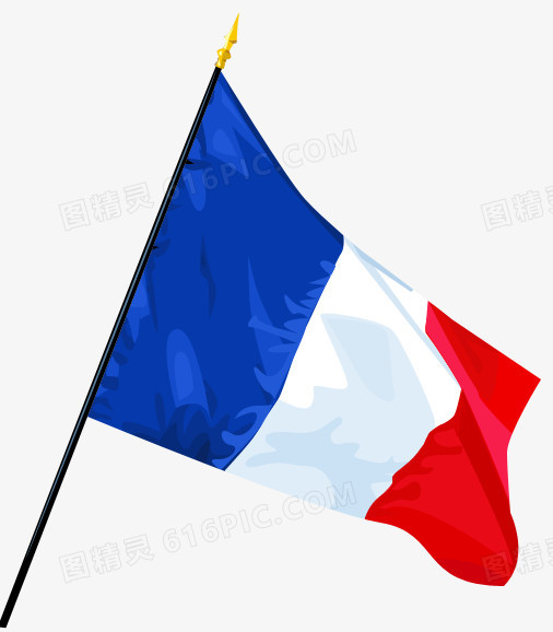 蓝白红法国旗帜