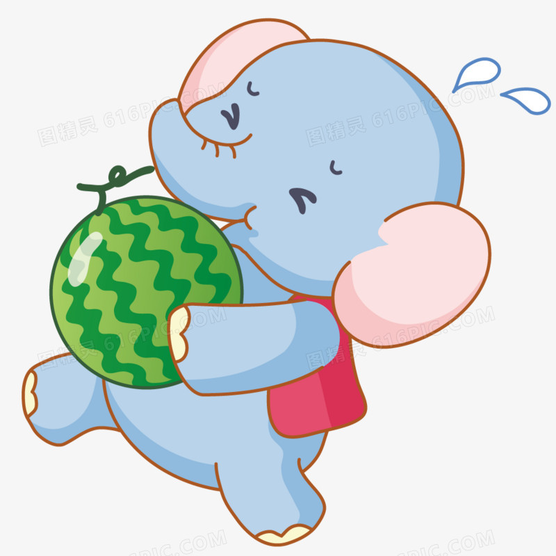 抱着西瓜的大象