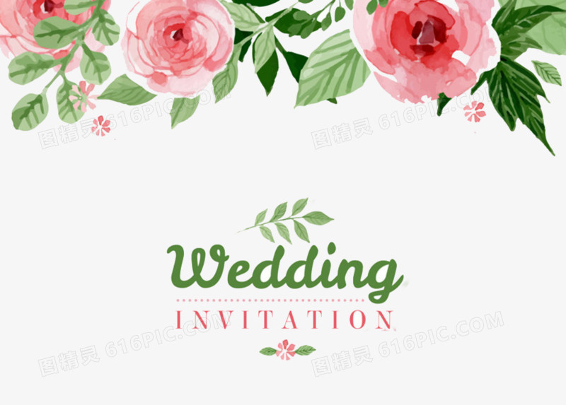 婚礼手绘花朵背景图