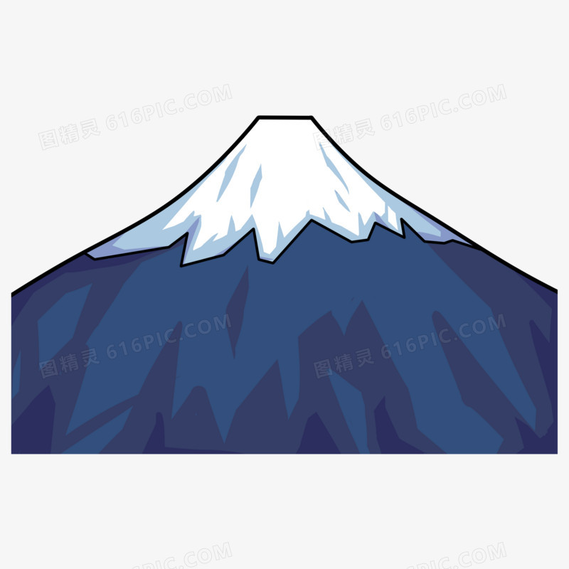 手绘卡通日本富士山素材