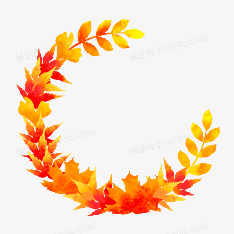 秋季落叶边框枫叶银杏边框元素