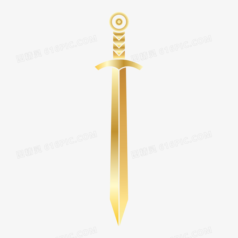 矢量金色利剑免抠装饰元素