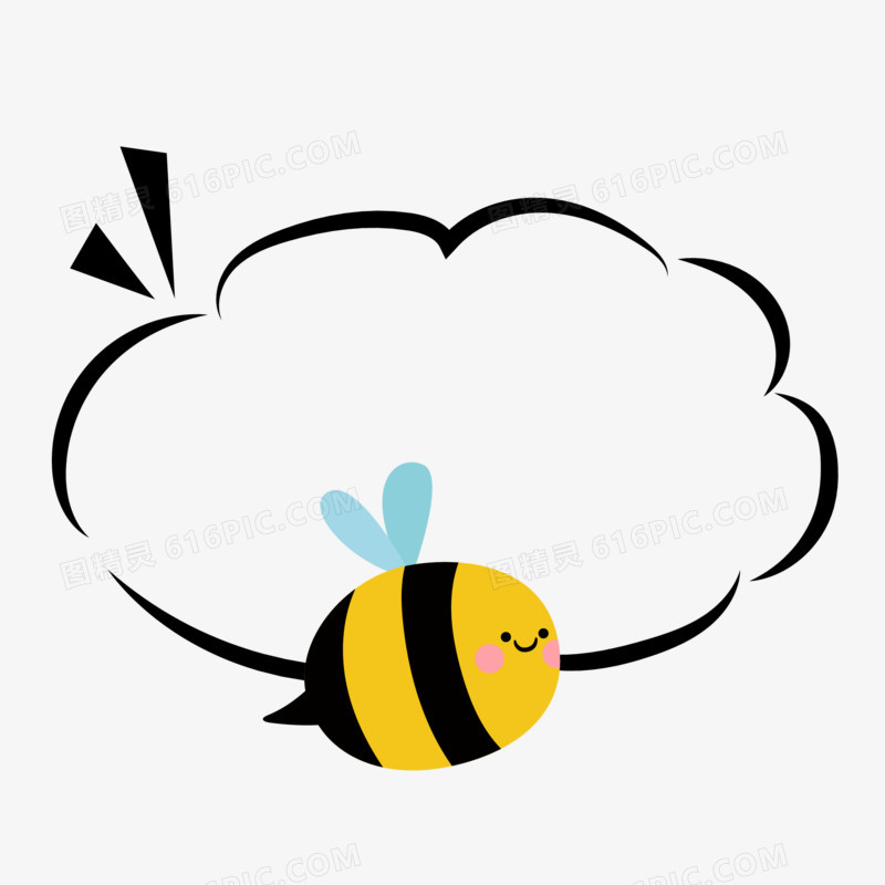 手绘小动物蜜蜂边框素材
